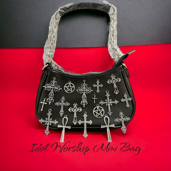 Dolls Kill Black Idol Worship Mini Bag - Picture 1 of 7